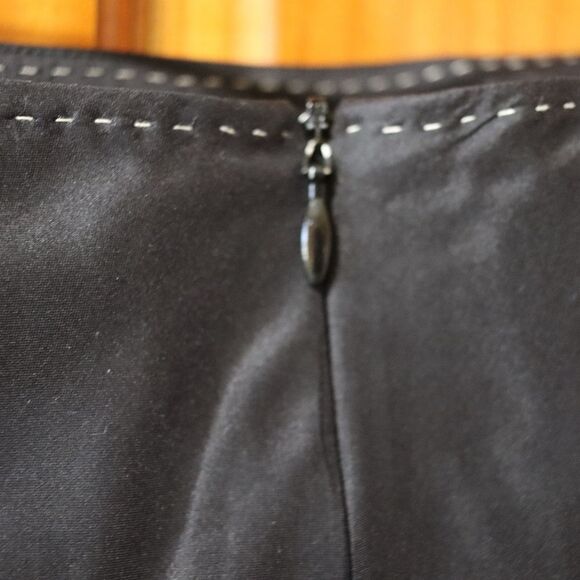 Rajeshpratasingh Vintage Black Silk Bird Midi Skirt XL - Picture 8 of 10